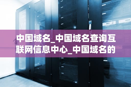 中国域名_中国域名查询互联网信息中心_中国域名的发展与应用