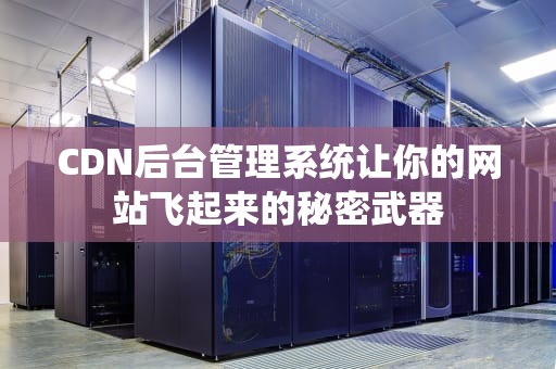 CDN后台管理系统让你的网站飞起来的秘密武器