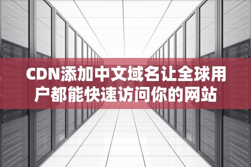 CDN添加中文域名让全球用户都能快速访问你的网站