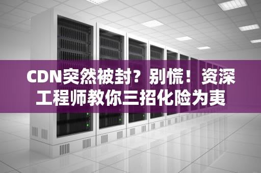 CDN突然被封？别慌！资深工程师教你三招化险为夷