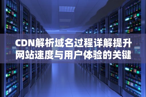 CDN解析域名过程详解提升网站速度与用户体验的关键步骤