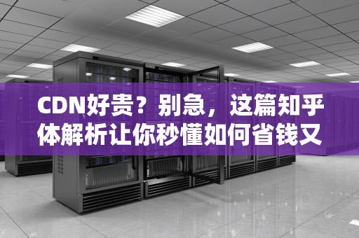CDN好贵？别急，这篇知乎体解析让你秒懂如何省钱又高效！