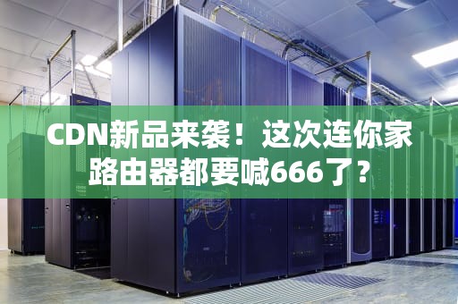 CDN新品来袭！这次连你家路由器都要喊666了？