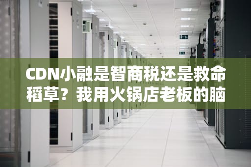 CDN小融是智商税还是救命稻草？我用火锅店老板的脑洞给你讲明白