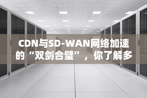 CDN与SD-WAN网络加速的“双剑合璧”，你了解多少？