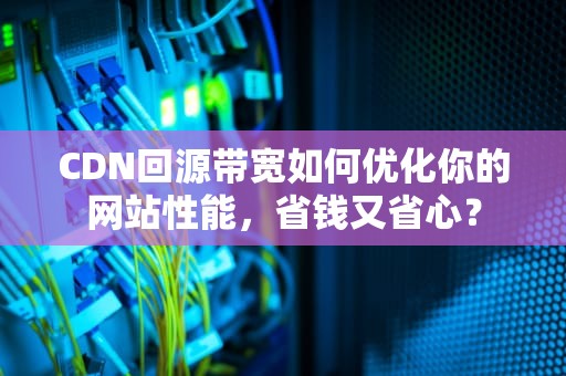 CDN回源带宽如何优化你的网站性能，省钱又省心？