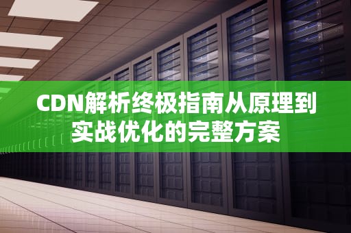 CDN解析终极指南从原理到实战优化的完整方案