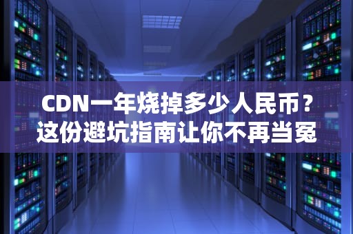 CDN一年烧掉多少人民币？这份避坑指南让你不再当冤大头！
