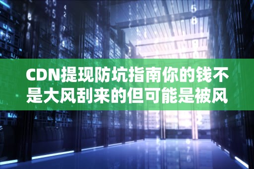 CDN提现防坑指南你的钱不是大风刮来的但可能是被风刮走的！