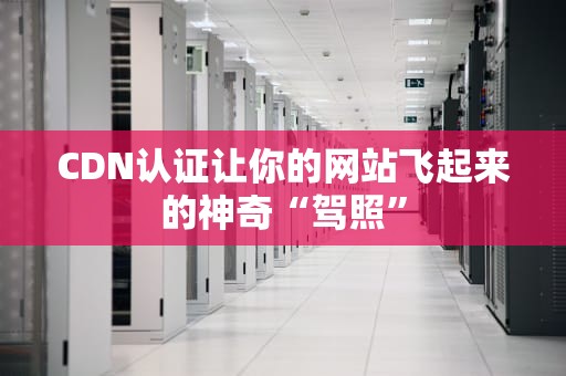 CDN认证让你的网站飞起来的神奇“驾照”