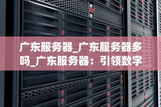 广东服务器_广东服务器多吗_广东服务器：引领数字经济发展的重要支柱