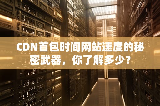 CDN首包时间网站速度的秘密武器，你了解多少？