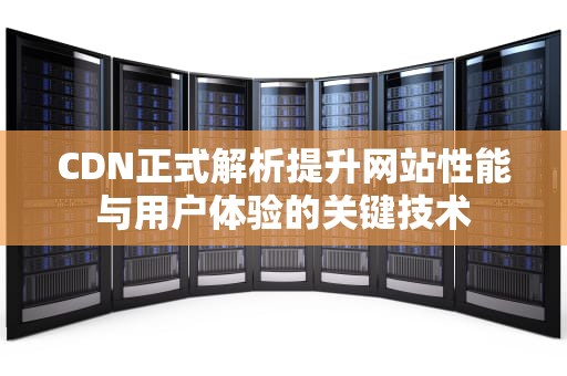 CDN正式解析提升网站性能与用户体验的关键技术