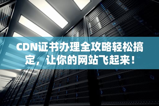 CDN证书办理全攻略轻松搞定，让你的网站飞起来！
