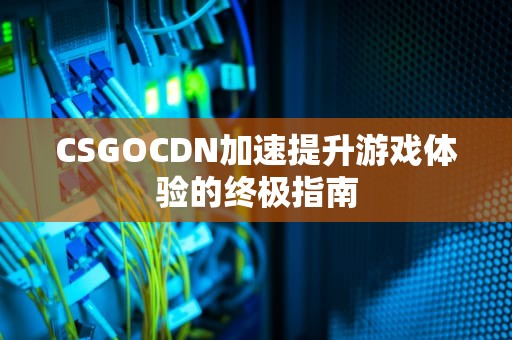 CSGOCDN加速提升游戏体验的终极指南