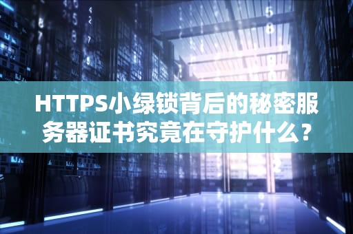 HTTPS小绿锁背后的秘密服务器证书究竟在守护什么？专业网管含泪吐槽那些年踩过的坑