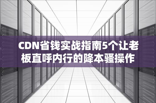 CDN省钱实战指南5个让老板直呼内行的降本骚操作