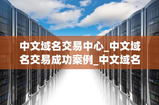 中文域名交易中心_中文域名交易成功案例_中文域名交易中心：解析中文域名的价值、流程与风险