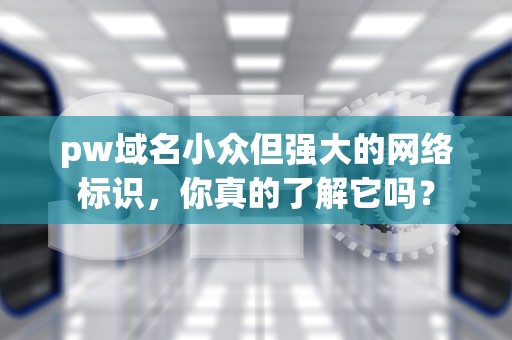 pw域名小众但强大的网络标识，你真的了解它吗？