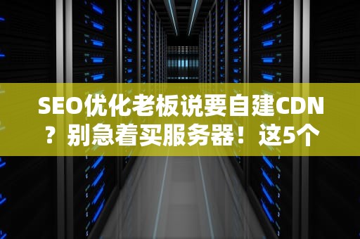 SEO优化老板说要自建CDN？别急着买服务器！这5个血泪教训能救你一命！