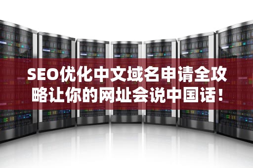 SEO优化中文域名申请全攻略让你的网址会说中国话！