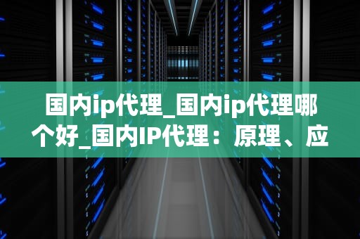国内ip代理_国内ip代理哪个好_国内IP代理：原理、应用与选择
