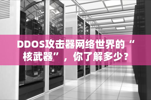 DDOS攻击器网络世界的“核武器”，你了解多少？