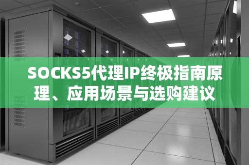 SOCKS5代理IP终极指南原理、应用场景与选购建议