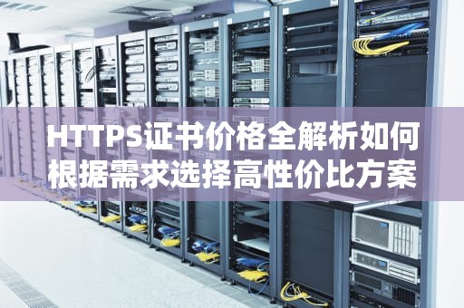HTTPS证书价格全解析如何根据需求选择高性价比方案