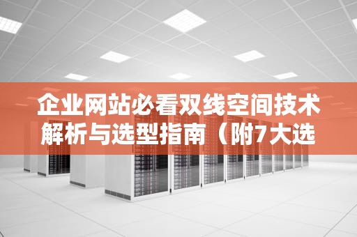 企业网站必看双线空间技术解析与选型指南（附7大选购要点）