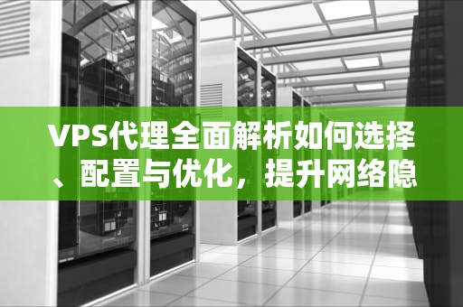 VPS代理全面解析如何选择、配置与优化，提升网络隐私与效率