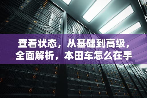 查看状态，从基础到高级，全面解析，本田车怎么在手机上查看状态