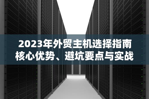 2023年外贸主机选择指南核心优势、避坑要点与实战解决方案