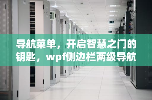 导航菜单，开启智慧之门的钥匙，wpf侧边栏两级导航菜单