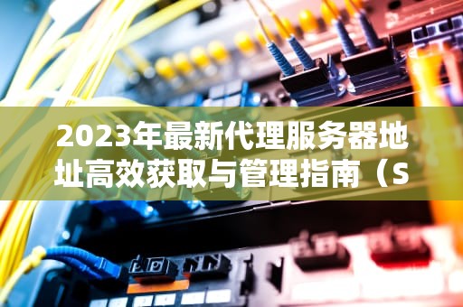 2023年最新代理服务器地址高效获取与管理指南（SEO优化版）