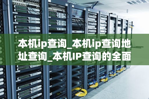 本机ip查询_本机ip查询地址查询_本机IP查询的全面指南