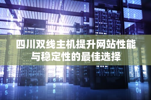 四川双线主机提升网站性能与稳定性的最佳选择