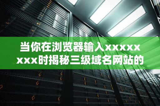 当你在浏览器输入xxxxxxxx时揭秘三级域名网站的生存法则与避坑指南