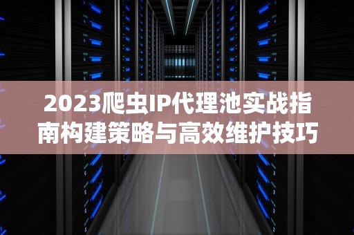 2023爬虫IP代理池实战指南构建策略与高效维护技巧