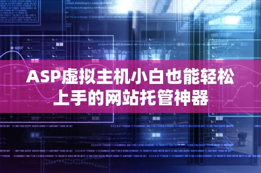 ASP虚拟主机小白也能轻松上手的网站托管神器