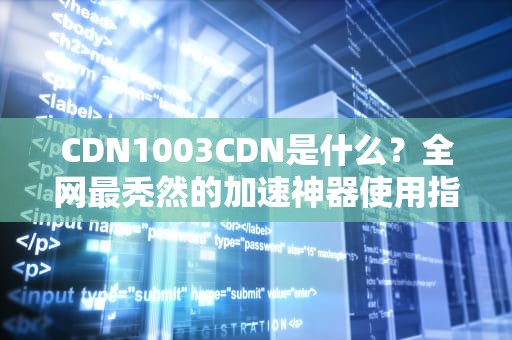 CDN1003CDN是什么？全网最秃然的加速神器使用指南