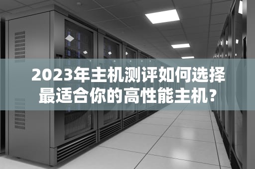2023年主机测评如何选择最适合你的高性能主机？
