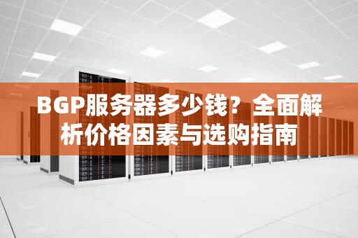 BGP服务器多少钱？全面解析价格因素与选购指南