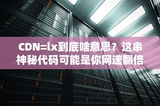 CDN=lx到底啥意思？这串神秘代码可能是你网速翻倍的关键！