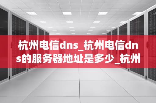 杭州电信dns_杭州电信dns的服务器地址是多少_杭州电信DNS的深度解析