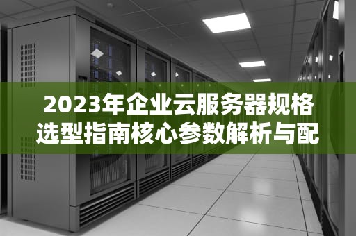 2023年企业云服务器规格选型指南核心参数解析与配置方案推荐