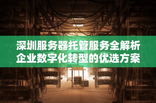 深圳服务器托管服务全解析企业数字化转型的优选方案