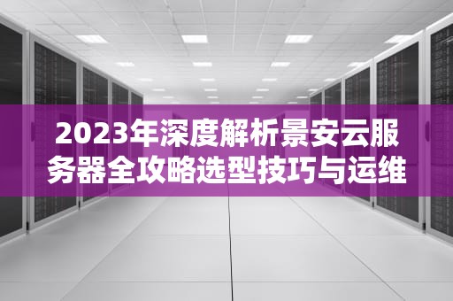 2023年深度解析景安云服务器全攻略选型技巧与运维实战指南