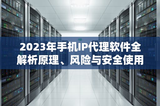 2023年手机IP代理软件全解析原理、风险与安全使用指南