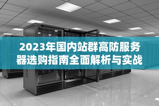 2023年国内站群高防服务器选购指南全面解析与实战建议